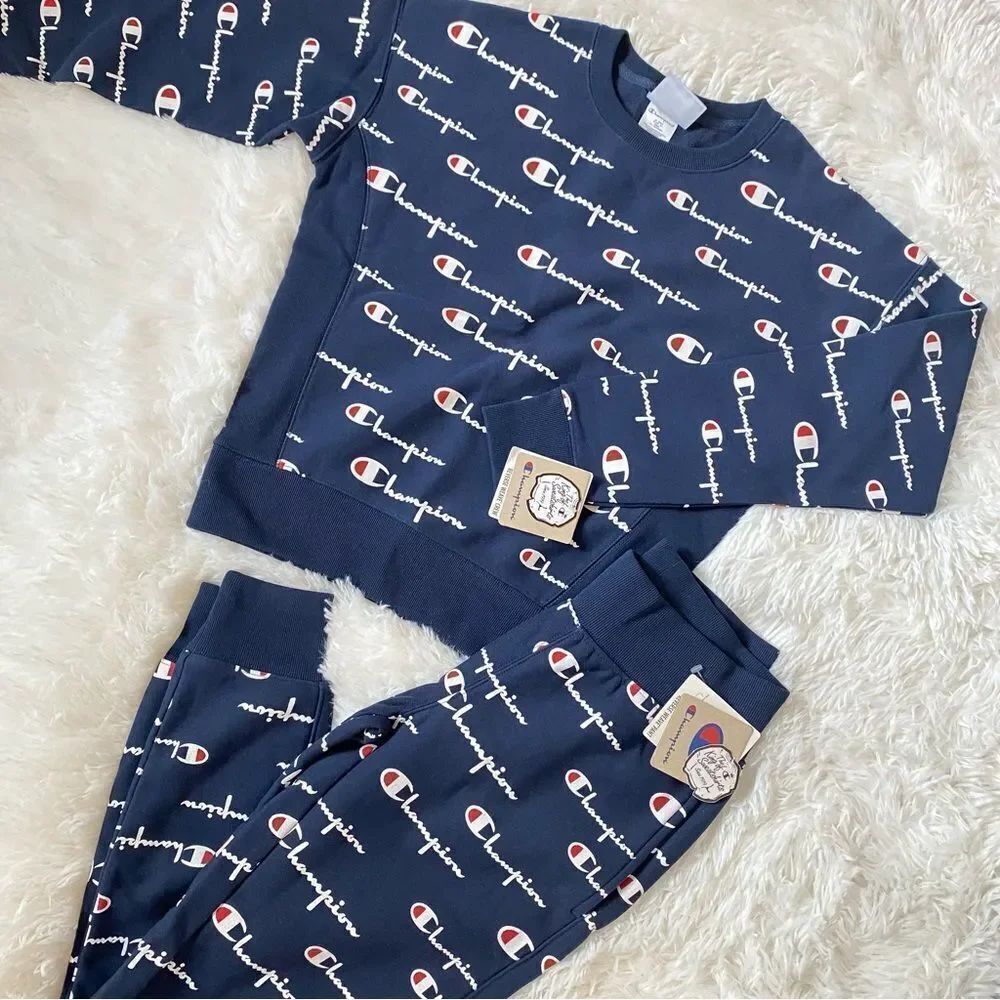 Champion Reverse Weave Crewneck Sweatshirt & Pants Two Piece Set